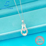 Zircon 925 Silver Pendant Necklace Light Minority Collarbone Necklace