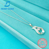 Zircon 925 Silver Pendant Necklace Light Minority Collarbone Necklace