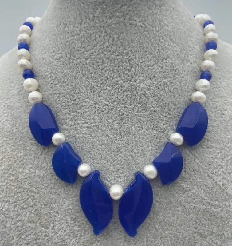 Elegant Pearl Jade Necklace with Plated Clasp