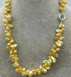 Stylish Yellow Pearl Necklaces Set of 2