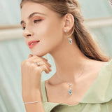 925 Sterling Silver Pink CZ Heart And Bear Animal Pendant Necklace