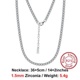 925 Silver Women's Tennis Necklace Sparkling CZ Women Neck Chain