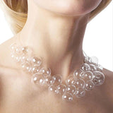 Modern Glass Bubble Necklace & Earrings Set for Women