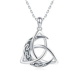 Irish Celtics Knot Moon Pendant Chain Necklaces 925 Sterling Silver