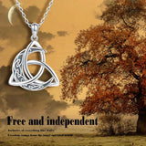 Irish Celtics Knot Moon Pendant Chain Necklaces 925 Sterling Silver