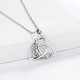 Irish Celtics Knot Moon Pendant Chain Necklaces 925 Sterling Silver