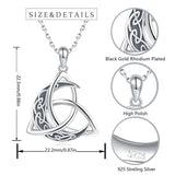 Irish Celtics Knot Moon Pendant Chain Necklaces 925 Sterling Silver