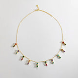 925 Silver Colorful Zircon CZ Charm Pendant Choker Women Party Wedding