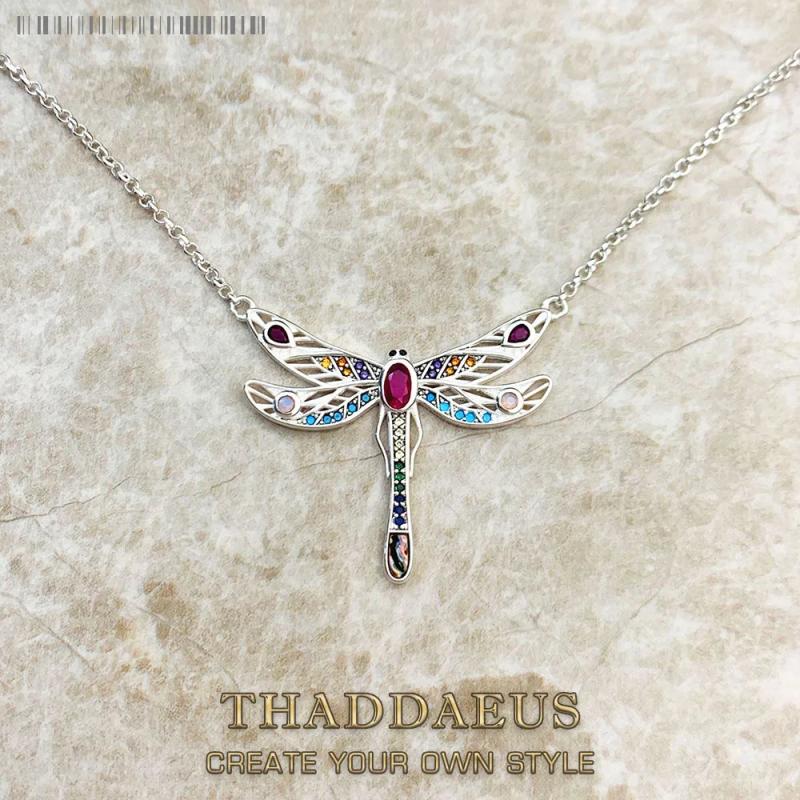 Dragonfly Link Chain Necklace 925 Sterling Silver Boho Gift For Women