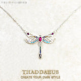 Dragonfly Link Chain Necklace 925 Sterling Silver Boho Gift For Women