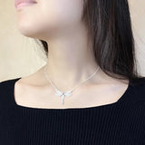 Dragonfly Link Chain Necklace 925 Sterling Silver Boho Gift For Women
