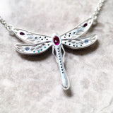 Dragonfly Link Chain Necklace 925 Sterling Silver Boho Gift For Women