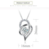 Kaletine Love Heart Pendant Necklace 925 Sterling Silver Jewelry
