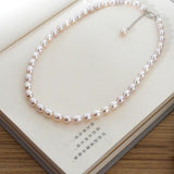 Freshwater Pearl Choker Necklace with 925 Silver Clasp