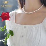 Freshwater Pearl Choker Necklace with 925 Silver Clasp