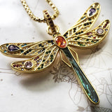 Dragonfly Summer Necklace 925 Sterling Silver Gift For Women