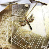 Dragonfly Summer Necklace 925 Sterling Silver Gift For Women