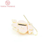 4PCS 25x33MM 24K Plated Chinese Knot Earrings Hooks DIY Jewelry