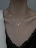 925 Silver Geometric Triangle Clavicle Chain for Women