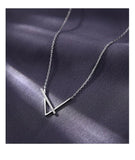 925 Silver Geometric Triangle Clavicle Chain for Women
