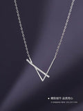 925 Silver Geometric Triangle Clavicle Chain for Women