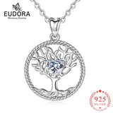 Eudora Silver Tree Necklace with Crystal Pendant