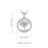 Eudora Silver Tree Necklace with Crystal Pendant