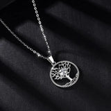 Eudora Silver Tree Necklace with Crystal Pendant