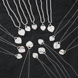 925 Silver Love Key Necklace Women's Party Accessory