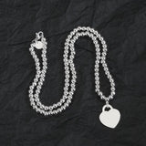 925 Silver Love Key Necklace Women's Party Accessory