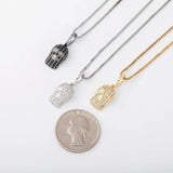925 Silver Mask Pendant with Iced Zircon Hip-hop Jewelry