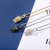 925 Silver Mask Pendant with Iced Zircon Hip-hop Jewelry