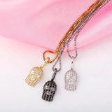 925 Silver Mask Pendant with Iced Zircon Hip-hop Jewelry