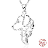 925 Silver Golden Dog Pendant Necklace Women's Jewelry