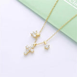 925 Silver Star Cross DIY 3 Pendant Necklace Women Party Jewelry