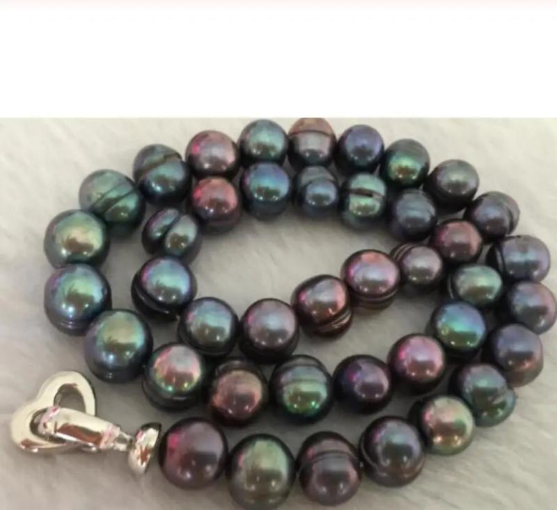 Green South Sea Baroque Pearl Necklace 18in 925s