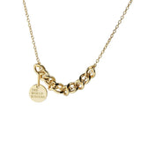 F.I.N.S S925 Silver Necklace Small Round Tag Thick Chain Pendant Punk Clavicle