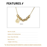 F.I.N.S S925 Silver Necklace Small Round Tag Thick Chain Pendant Punk Clavicle