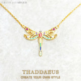 Dragonfly Link Chain Necklace 925 Sterling Silver Bohemia Gift