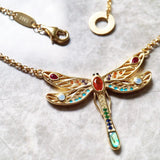 Dragonfly Link Chain Necklace 925 Sterling Silver Bohemia Gift
