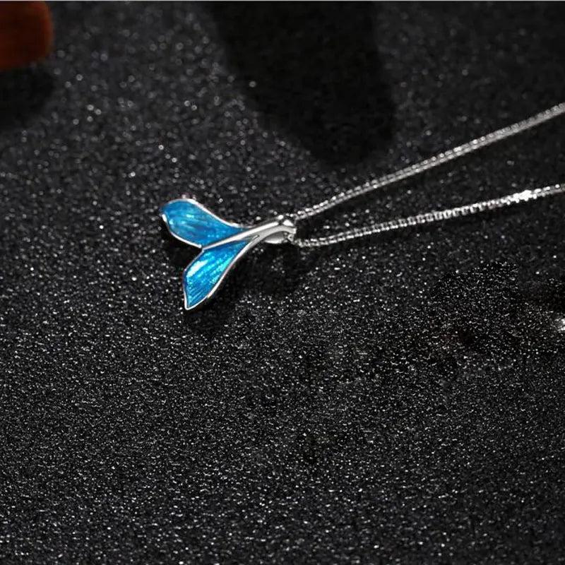 Whale Necklace Tail Fish Pendant Mermaid Tail Necklaces Chain for Women Girl