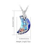 Eudora Spotty Dogs Necklace Moon Pendant Crystal Silver Jewelry