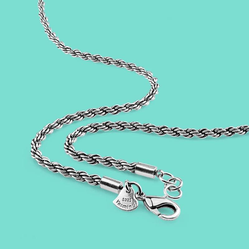 Men's 925 Sterling Silver Necklace 3.5MM Twisted Chain
