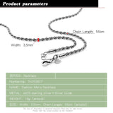 Men's 925 Sterling Silver Necklace 3.5MM Twisted Chain