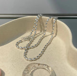 925 Sterling Silver Choker Necklace Olive Beads Chain Fine Jewelry