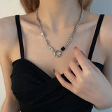 Purple Diamond Circle Necklace- Women's Sweet Wind Collar