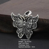 Sterling Silver 925 Butterfly Pendant Necklace Vintage Jewelry