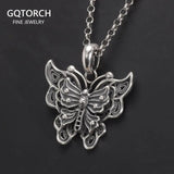 Sterling Silver 925 Butterfly Pendant Necklace Vintage Jewelry