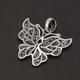 Sterling Silver 925 Butterfly Pendant Necklace Vintage Jewelry