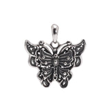 Sterling Silver 925 Butterfly Pendant Necklace Vintage Jewelry